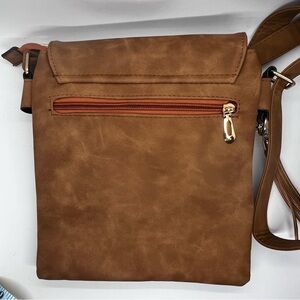 Roulens Tan Crossbody Bag with Smooth Camel Suede
Leather Finish & Tassel